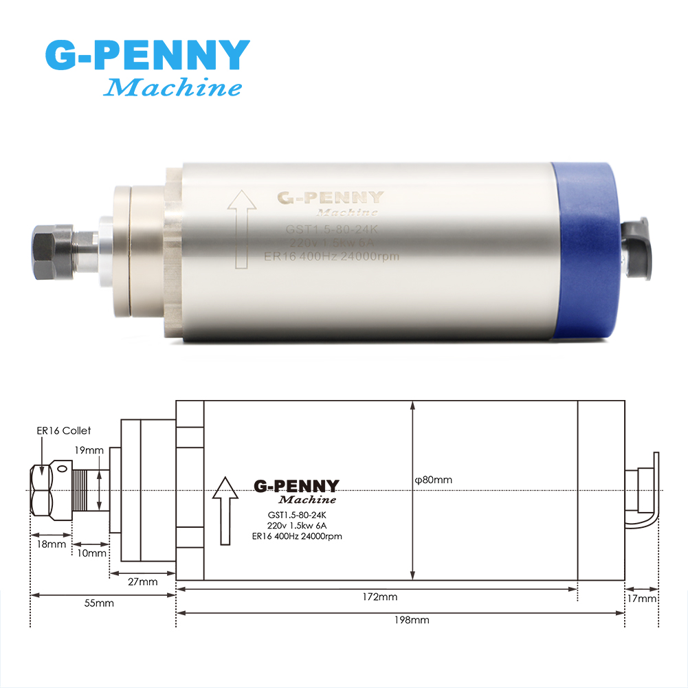 Customization Gpenny 1.5KW ER1 - Cnc Spindle Motor ulasan dan harga
